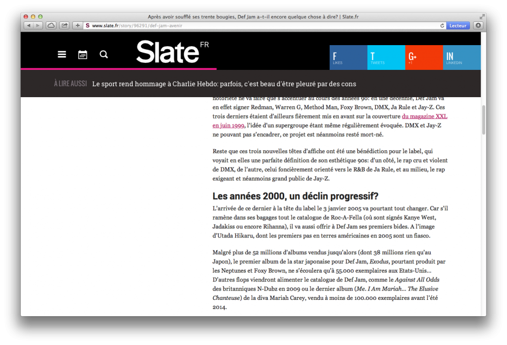 Le design du site français de Slate est fat, ce n'est pas la lecture qui compte…